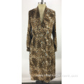 new fashion leopard printed long length ladies dress